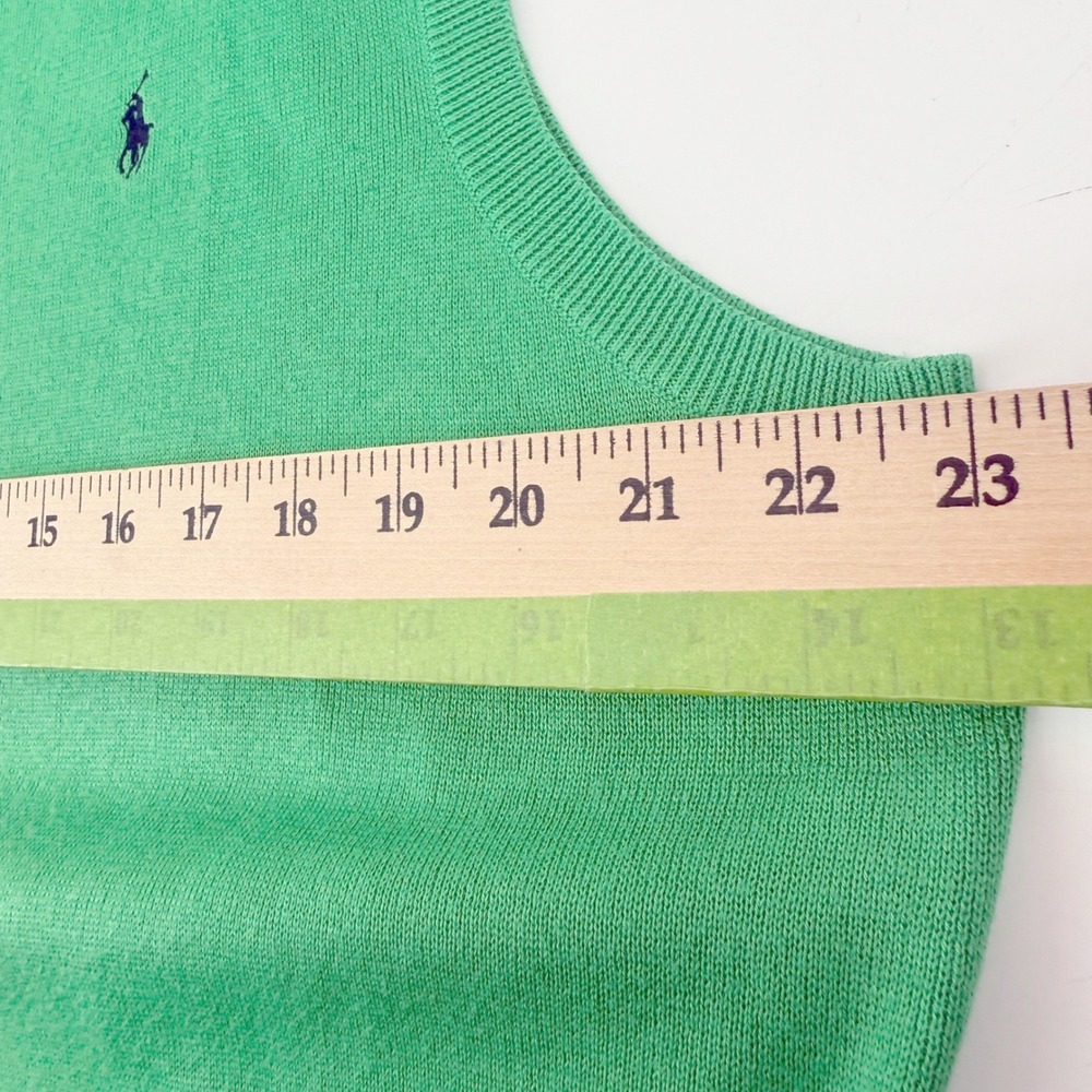 Lot of 2 Polo Golf Ralph Lauren Mens XL Cotton V-Neck Sweater Vests Pink Green - Picture 7 of 9